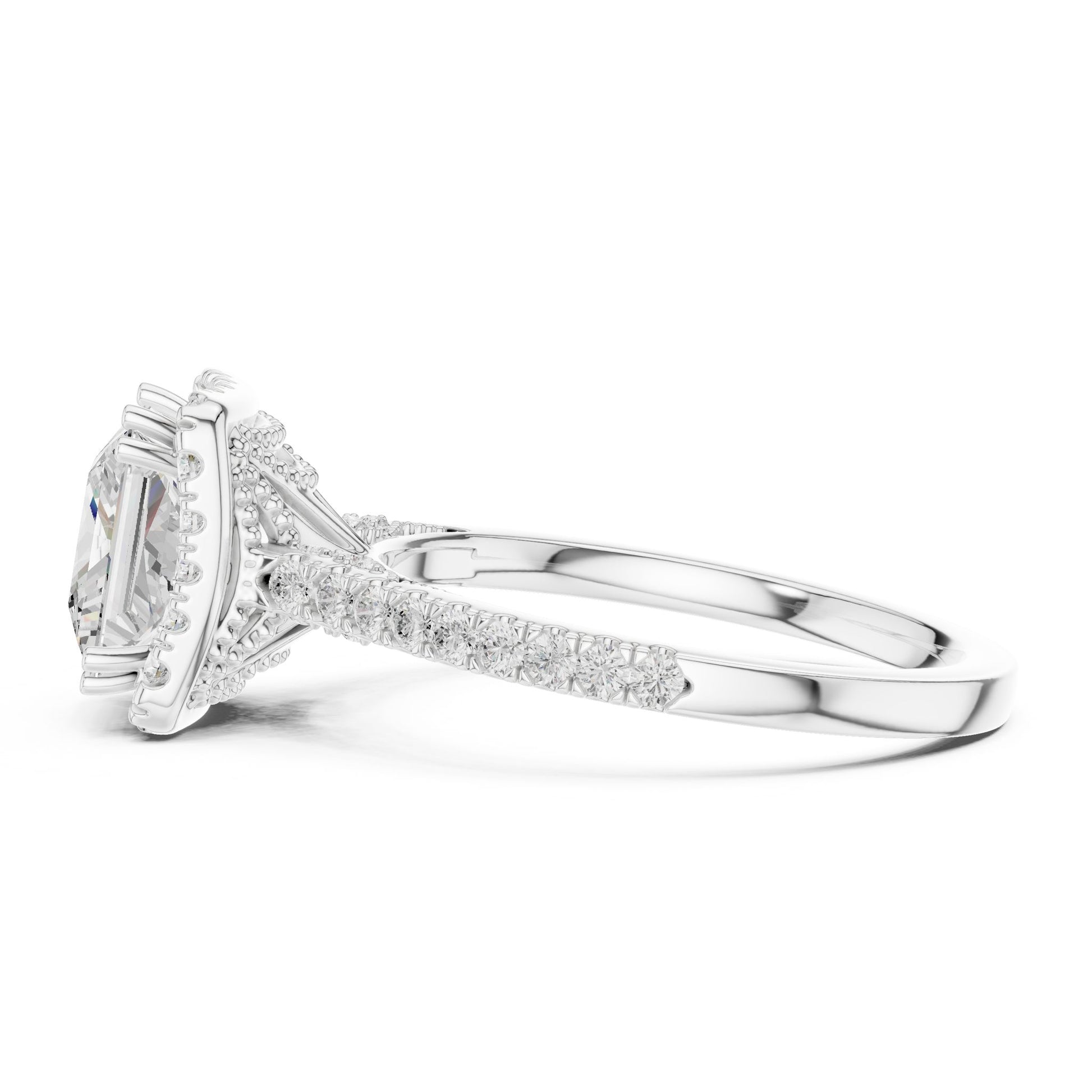 Princess Lab Grown Diamond Halo Engagement Ring