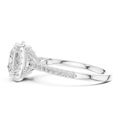 Princess Lab Grown Diamond Halo Engagement Ring