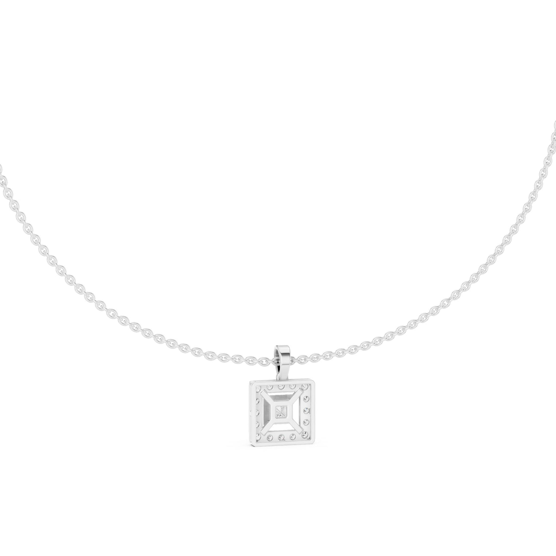 Princess Lab Grown Diamond Halo Pendant