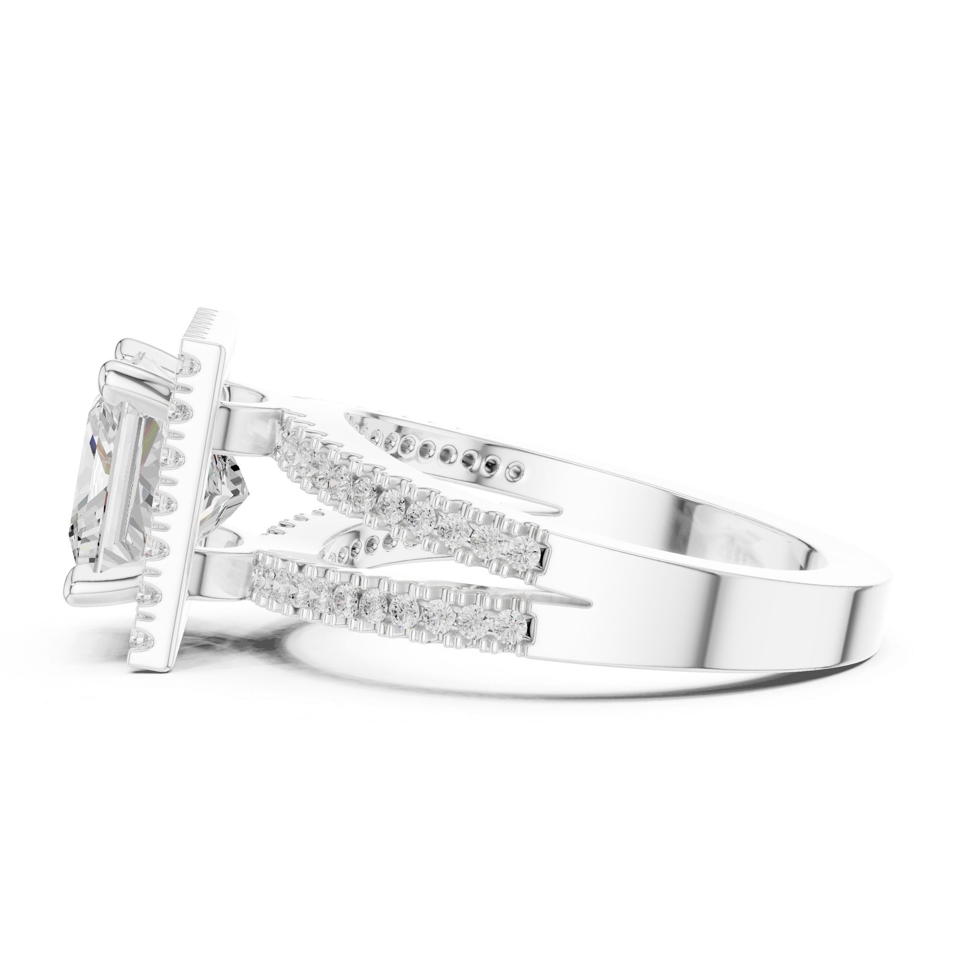 Princess Lab Grown Diamond Halo Engagement Ring
