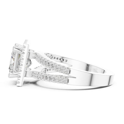 Princess Lab Grown Diamond Halo Engagement Ring