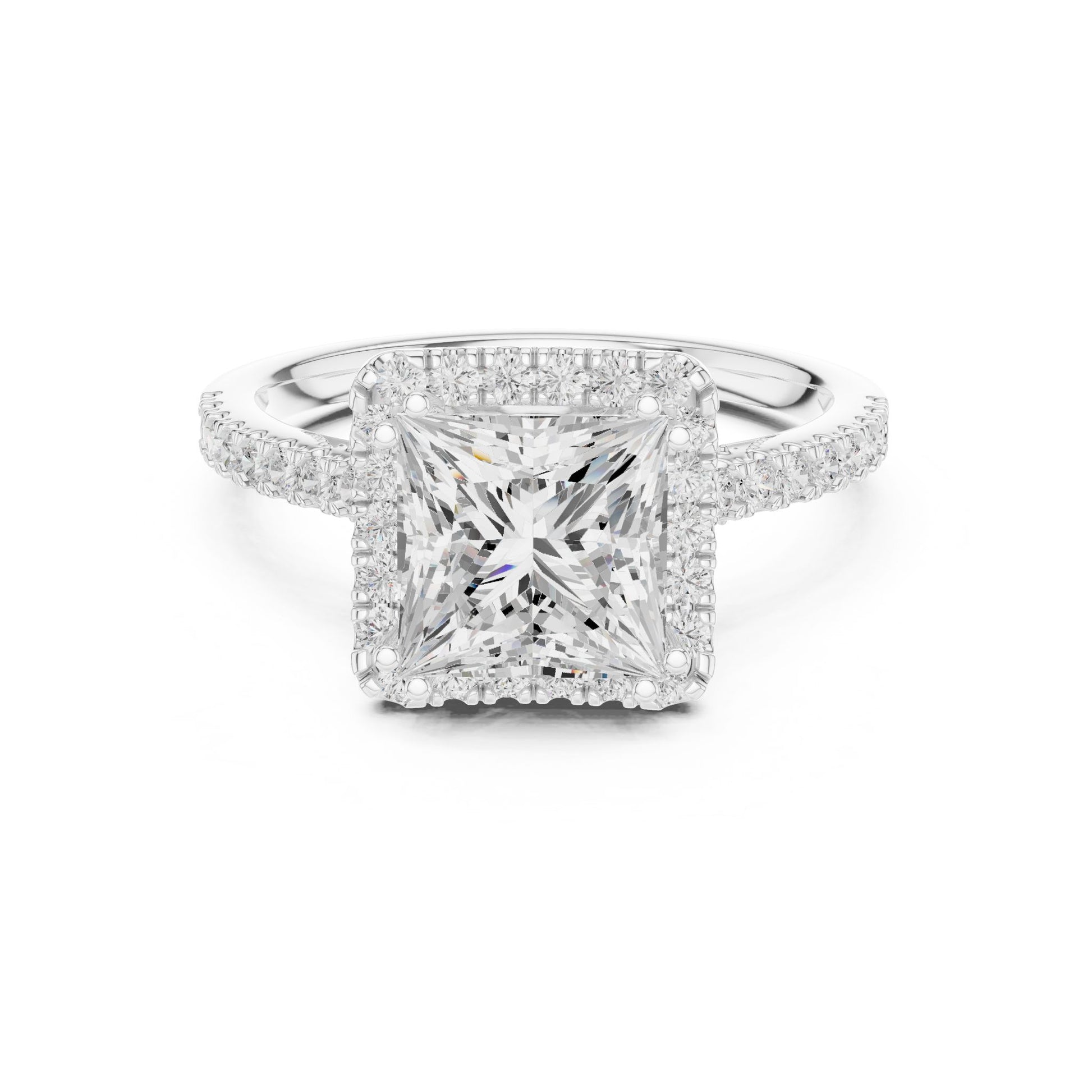 Princess Lab Grown Diamond Halo Engagement Ring
