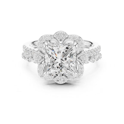 Princess Lab Grown Diamond Halo Engagement Ring