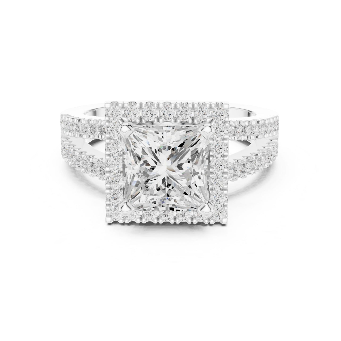 Princess Lab Grown Diamond Halo Engagement Ring