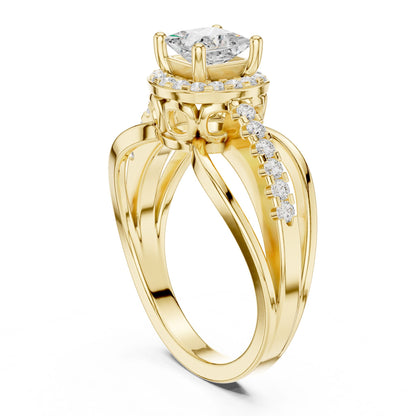 Princess Lab Grown Diamond Halo Engagement Ring
