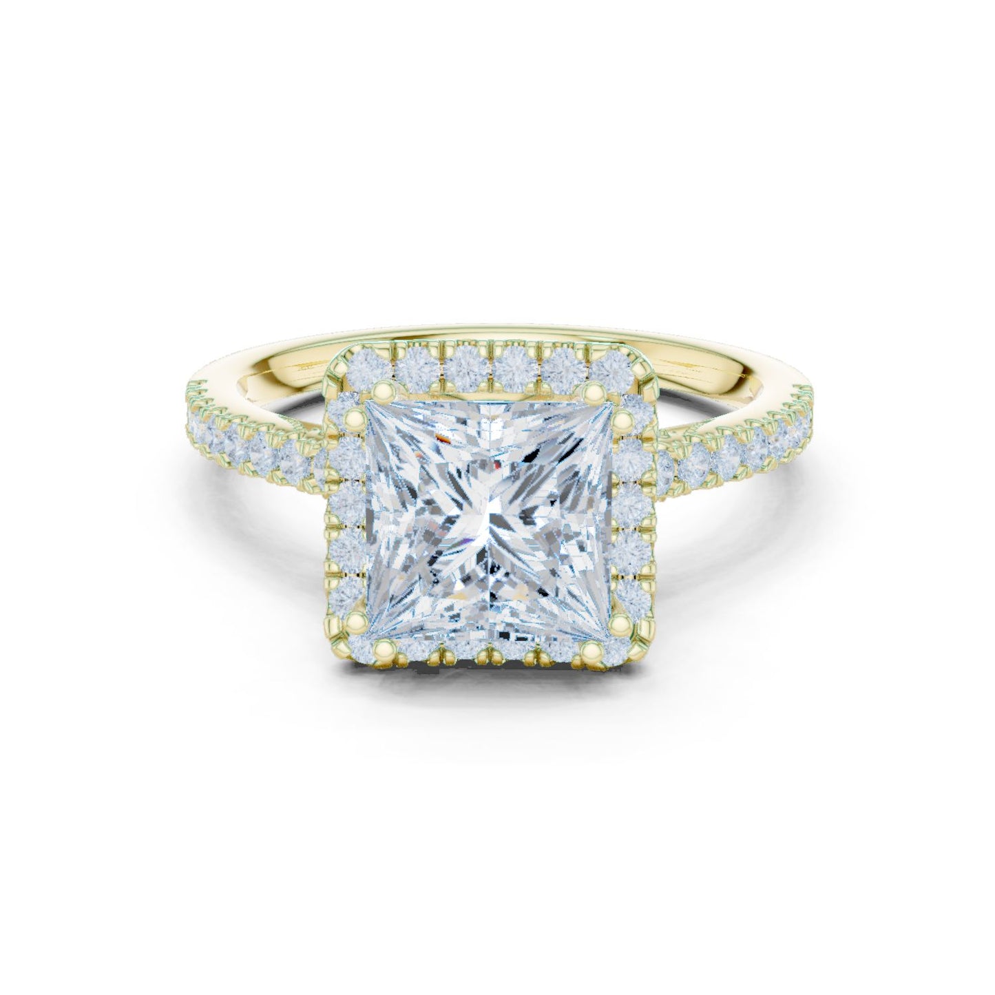Princess Lab Grown Diamond Halo Engagement Ring