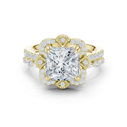Princess Lab Grown Diamond Halo Engagement Ring