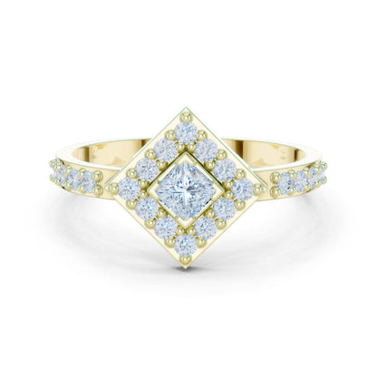 Princess Lab Grown Diamond Halo Engagement Ring