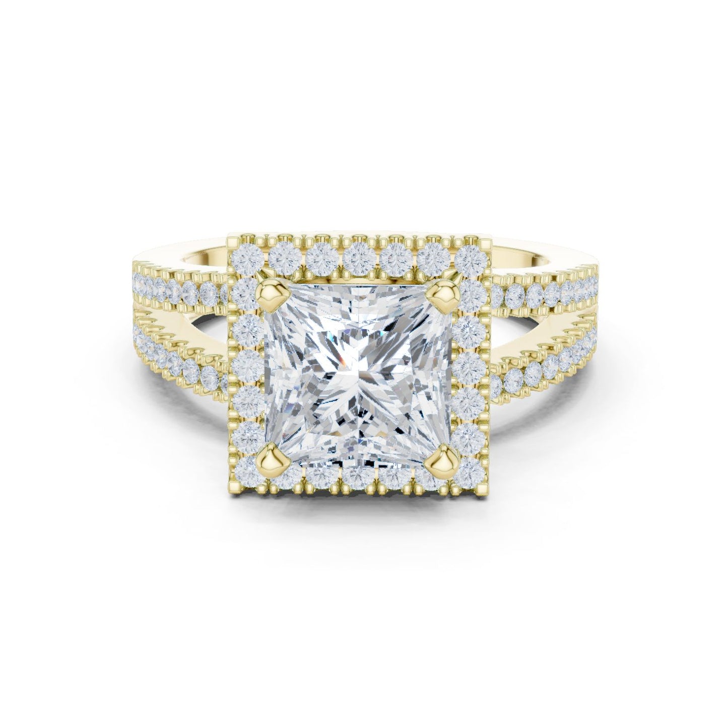 Princess Lab Grown Diamond Halo Engagement Ring