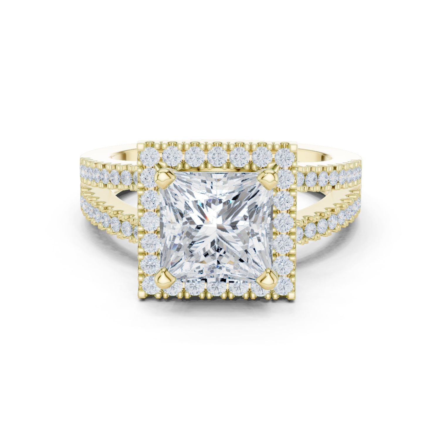 Princess Lab Grown Diamond Halo Engagement Ring