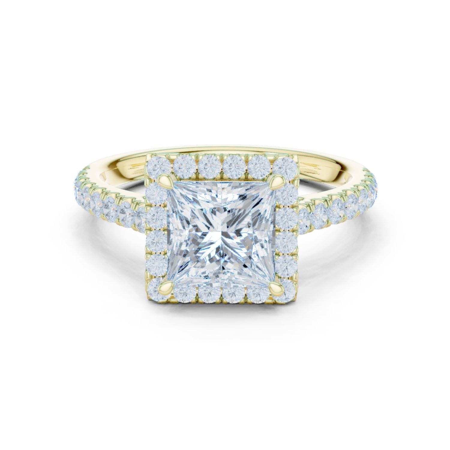 Princess Lab Grown Diamond Halo Engagement Ring