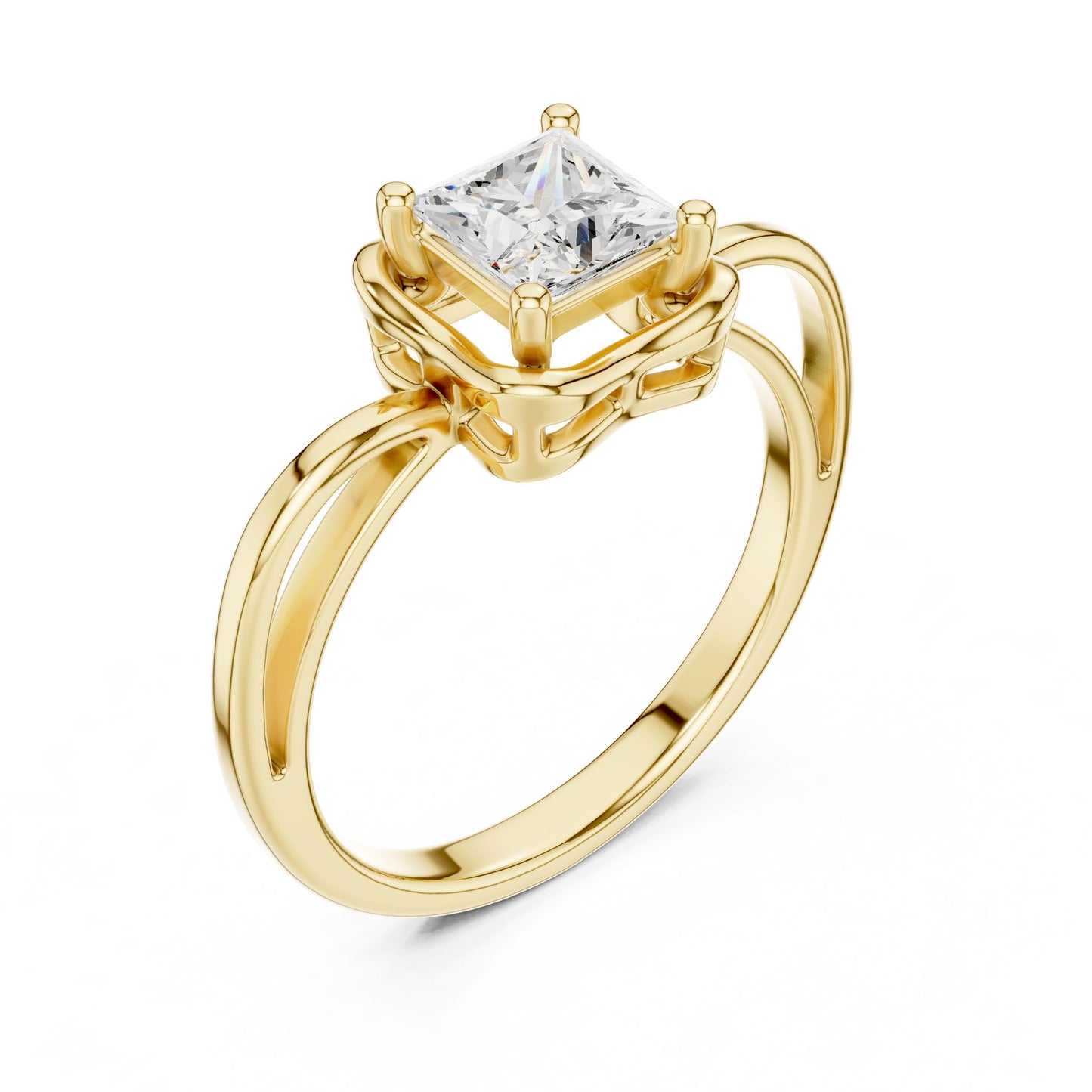 Princess Lab Grown Diamond Halo Engagement Ring