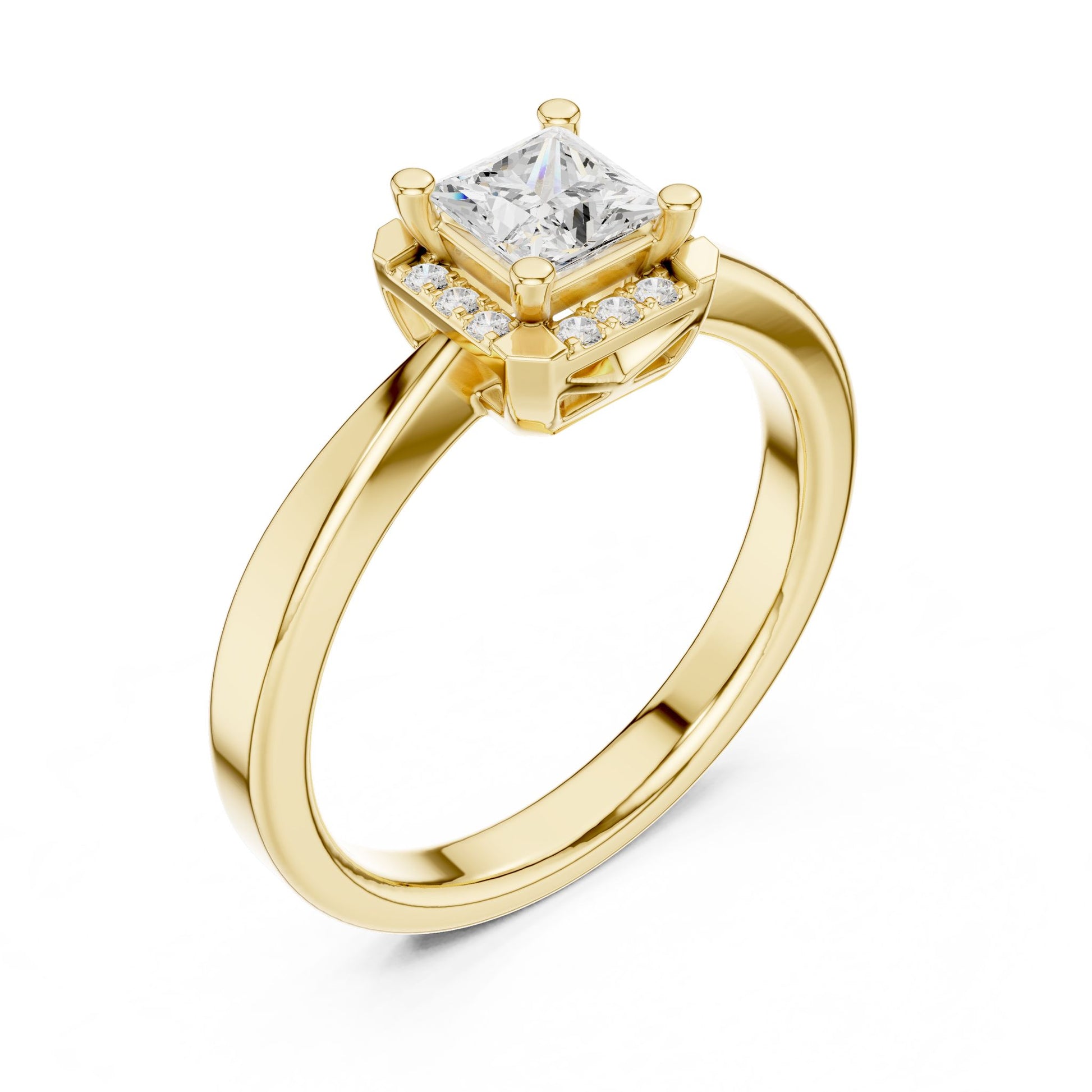 Princess Lab Grown Diamond Halo Engagement Ring
