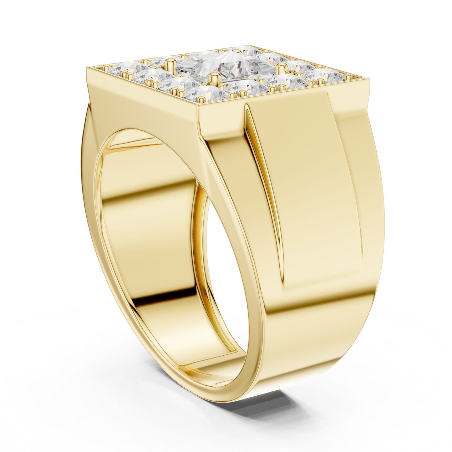 Men's Princess Lab Grown Diamond Halo Ring
