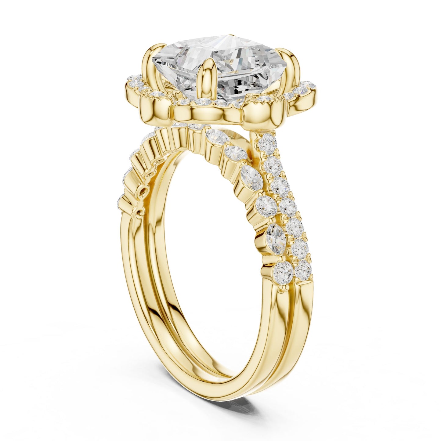 Princess Lab Grown Diamond Halo Engagement Ring