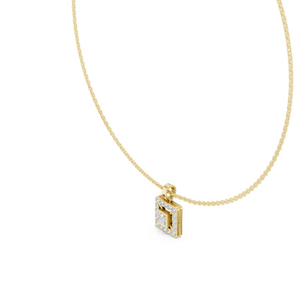 Princess Lab Grown Diamond Halo Pendant