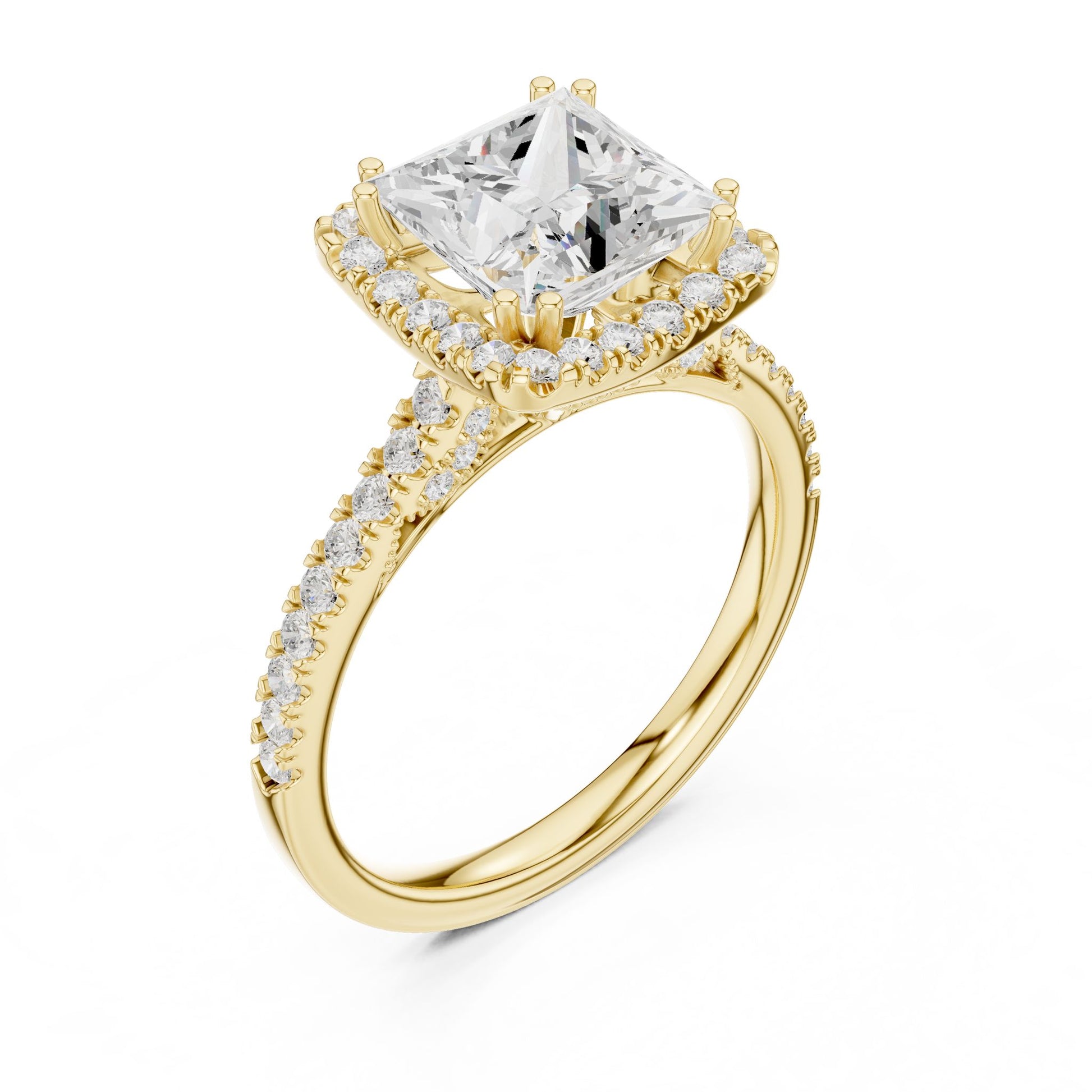 Princess Lab Grown Diamond Halo Engagement Ring