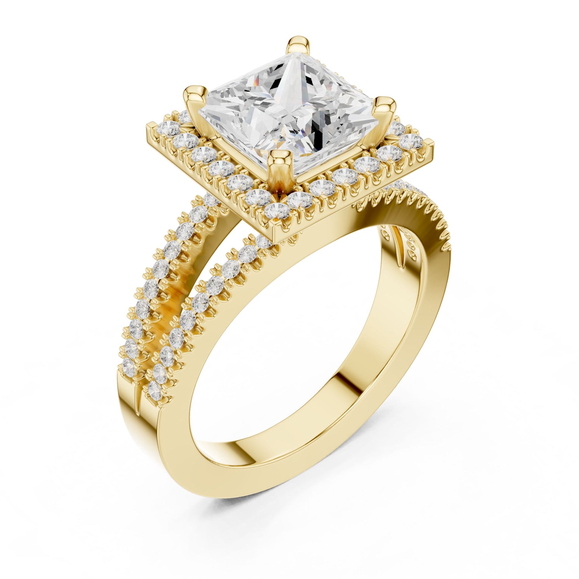 Princess Lab Grown Diamond Halo Engagement Ring
