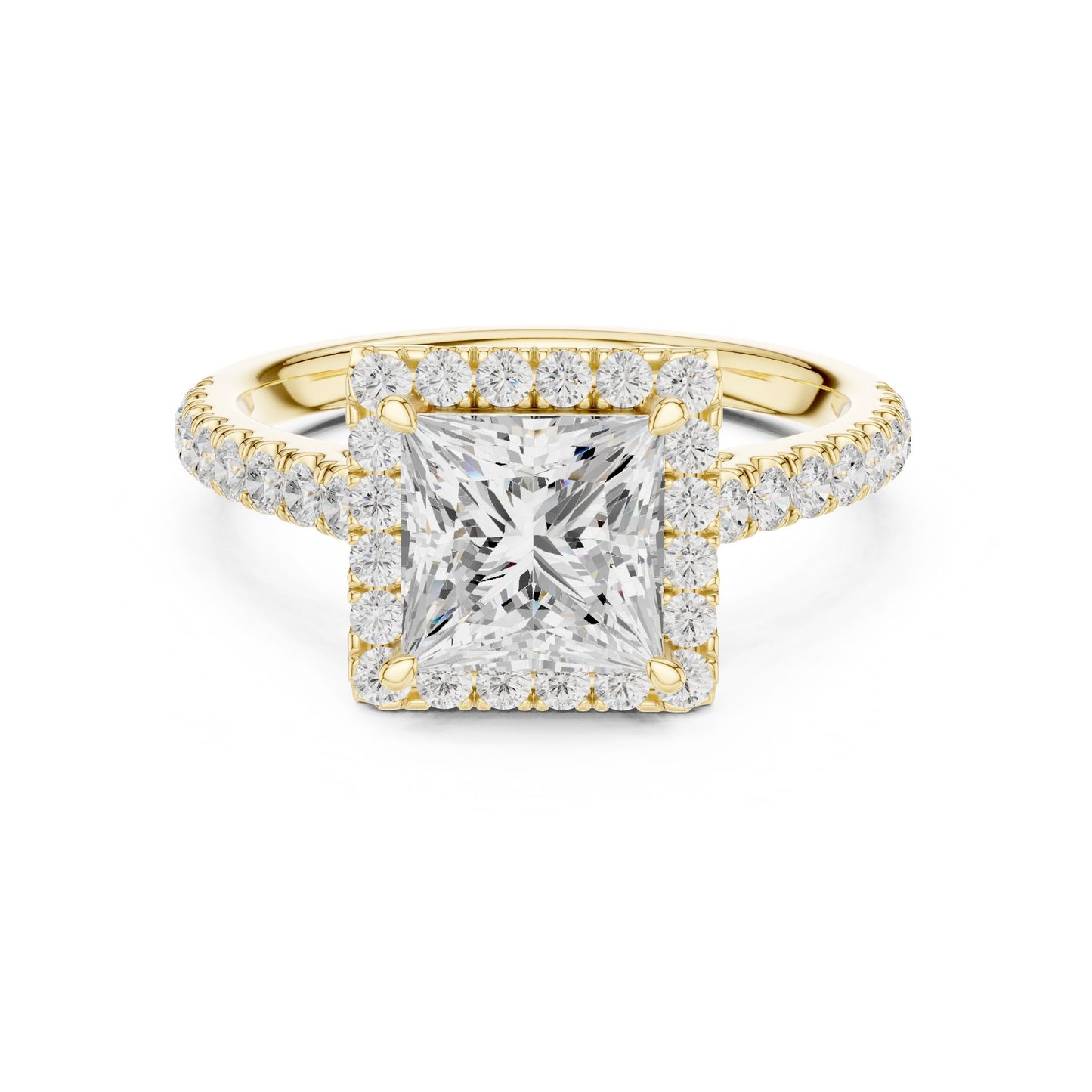 Princess Lab Grown Diamond Halo Engagement Ring