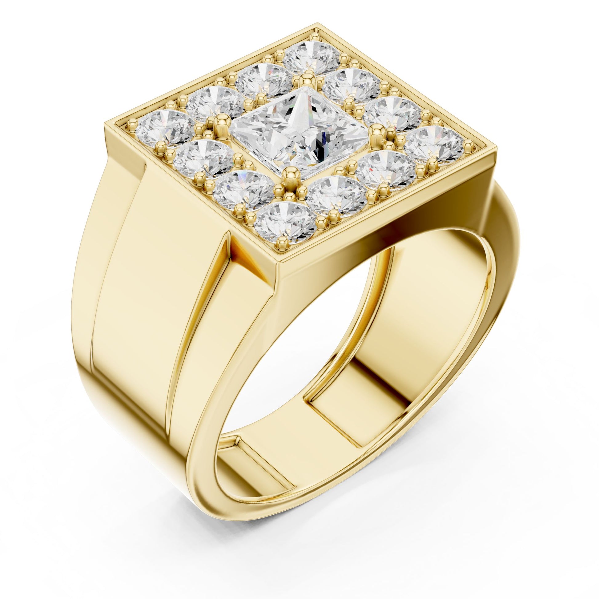 Men's Princess Lab Grown Diamond Halo Ring