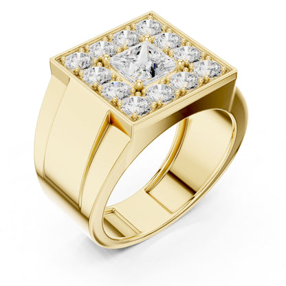 Men's Princess Lab Grown Diamond Halo Ring