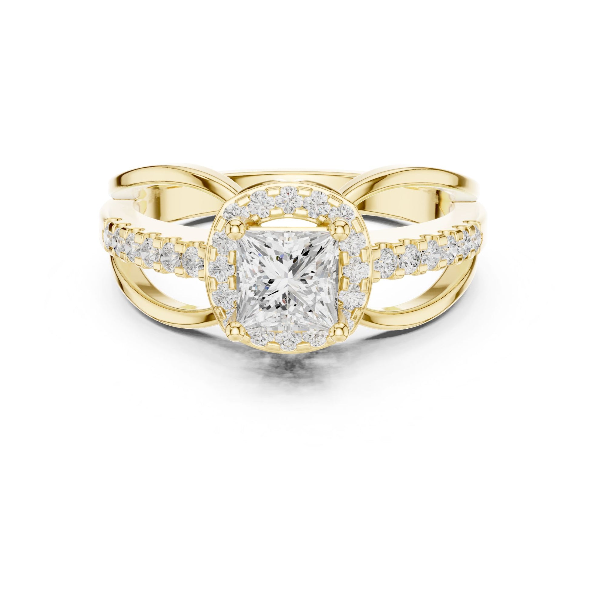 Princess Lab Grown Diamond Halo Engagement Ring