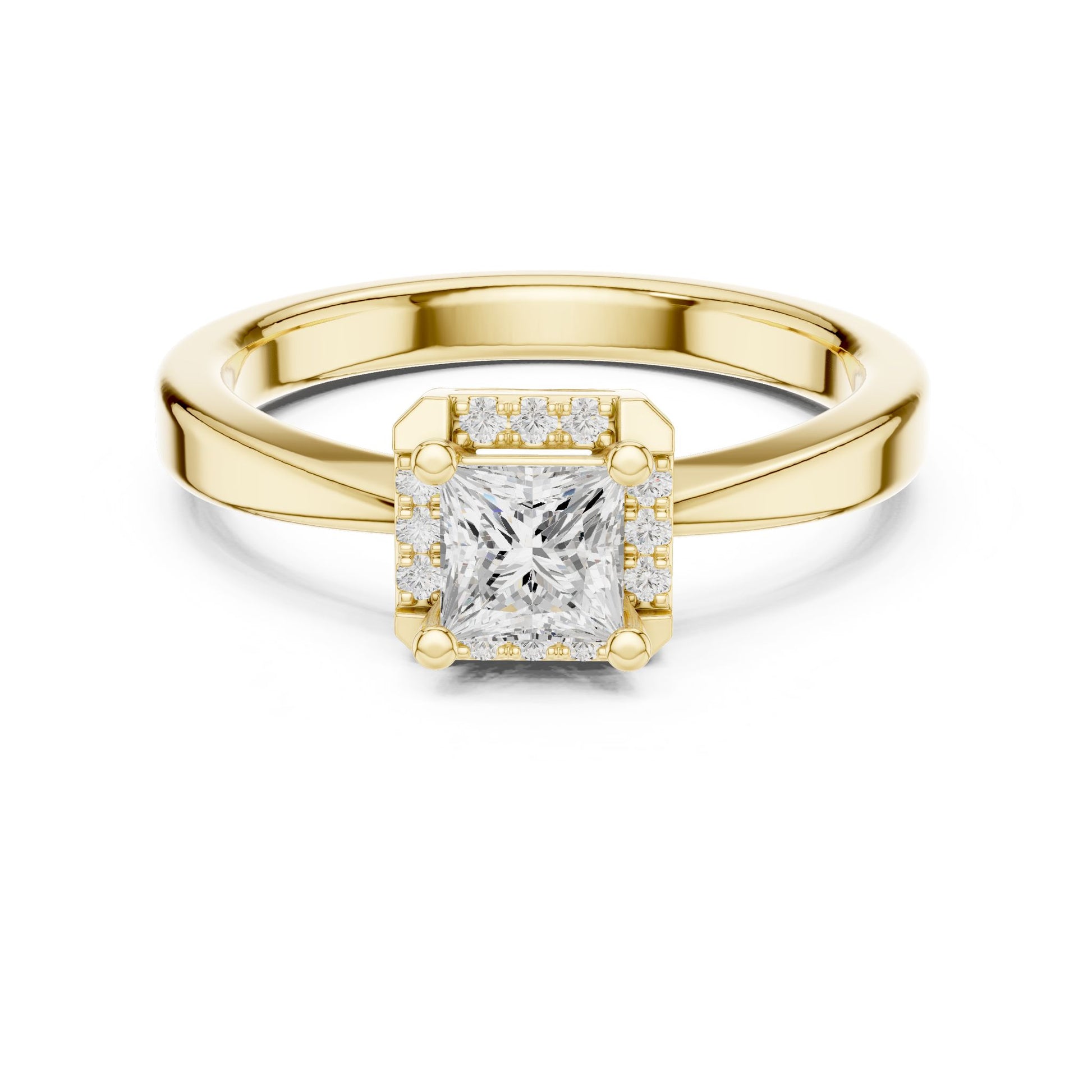 Princess Lab Grown Diamond Halo Engagement Ring