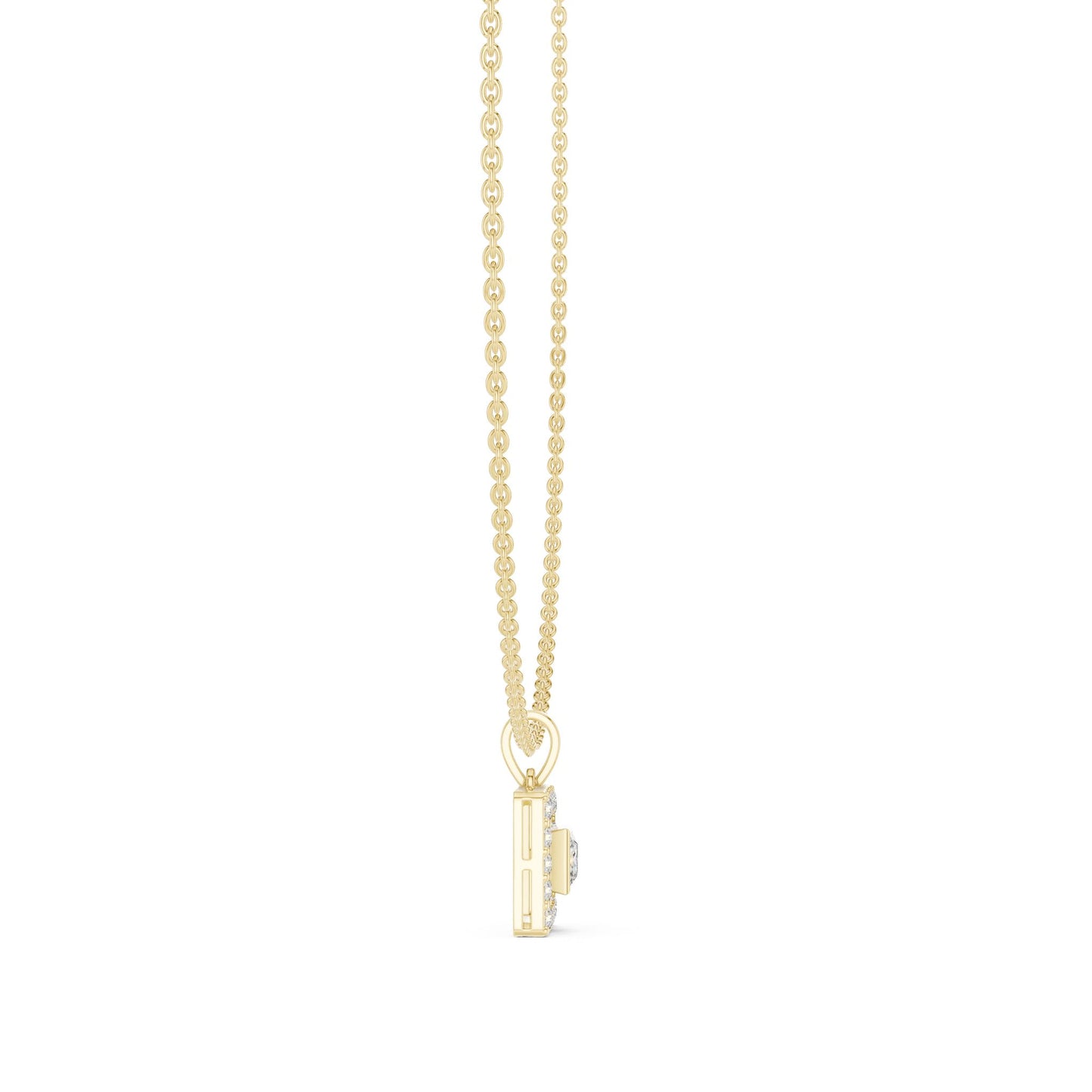 Princess Lab Grown Diamond Halo Pendant