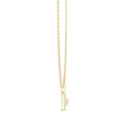 Princess Lab Grown Diamond Halo Pendant
