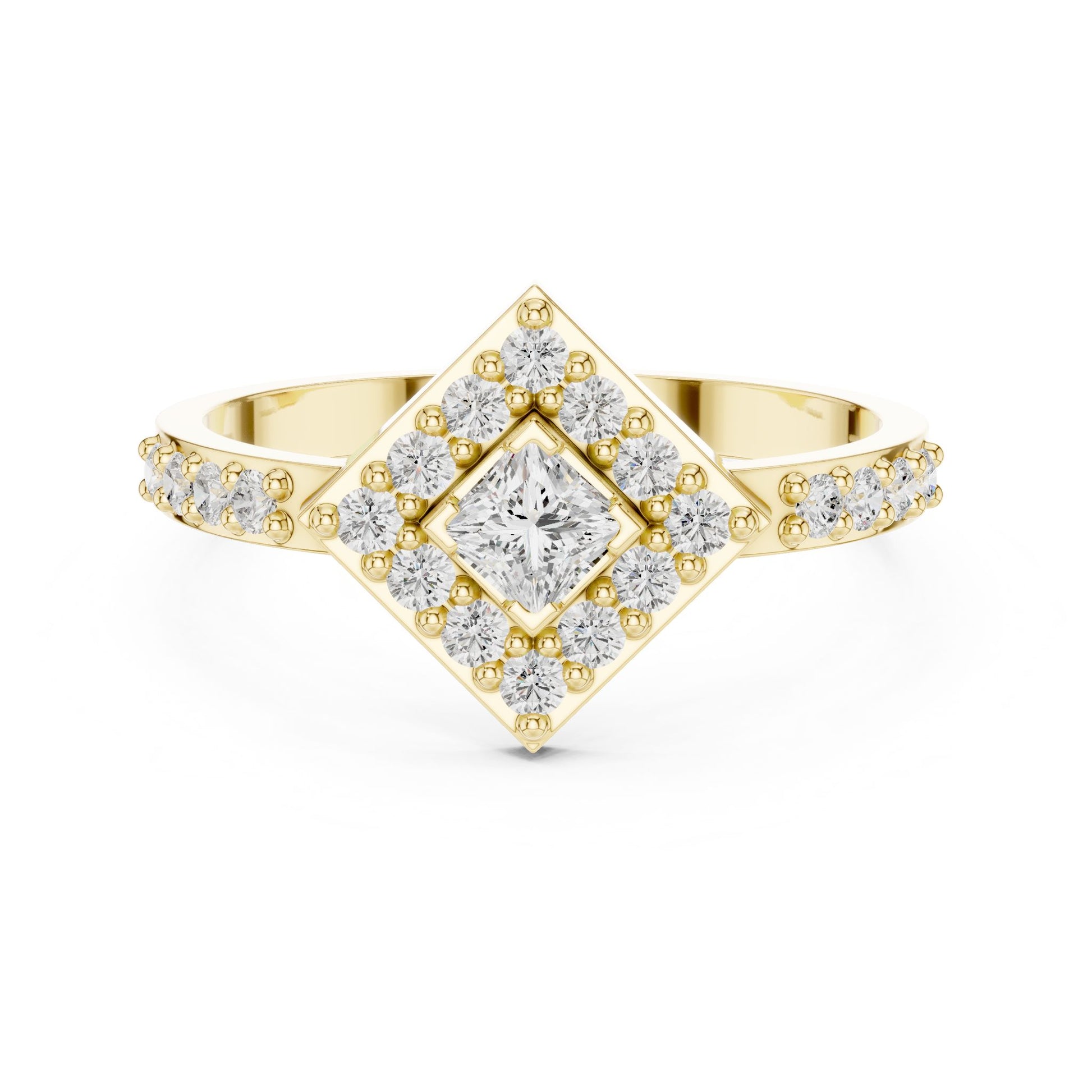 Princess Lab Grown Diamond Halo Engagement Ring