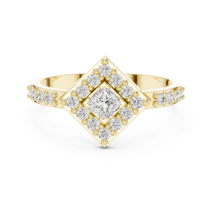 Princess Lab Grown Diamond Halo Engagement Ring