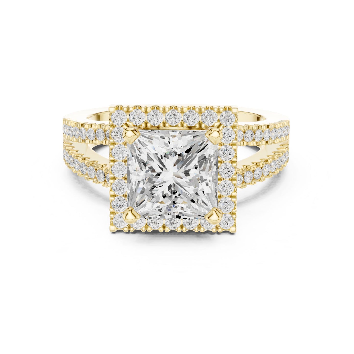 Princess Lab Grown Diamond Halo Engagement Ring