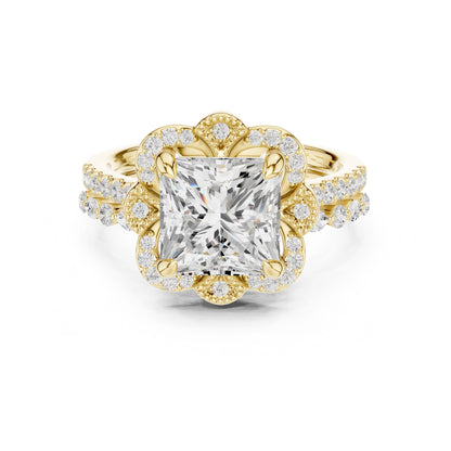 Princess Lab Grown Diamond Halo Engagement Ring