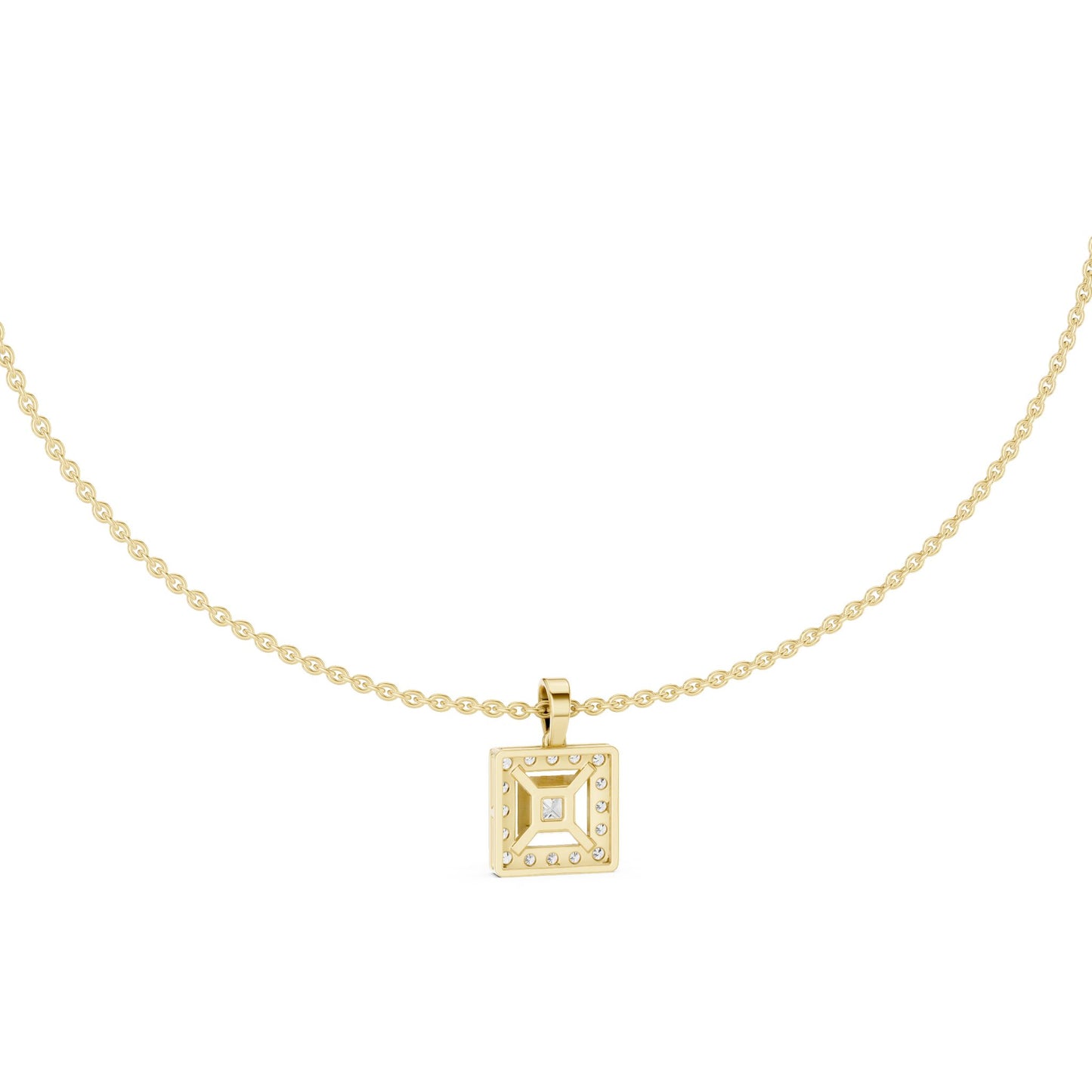 Princess Lab Grown Diamond Halo Pendant