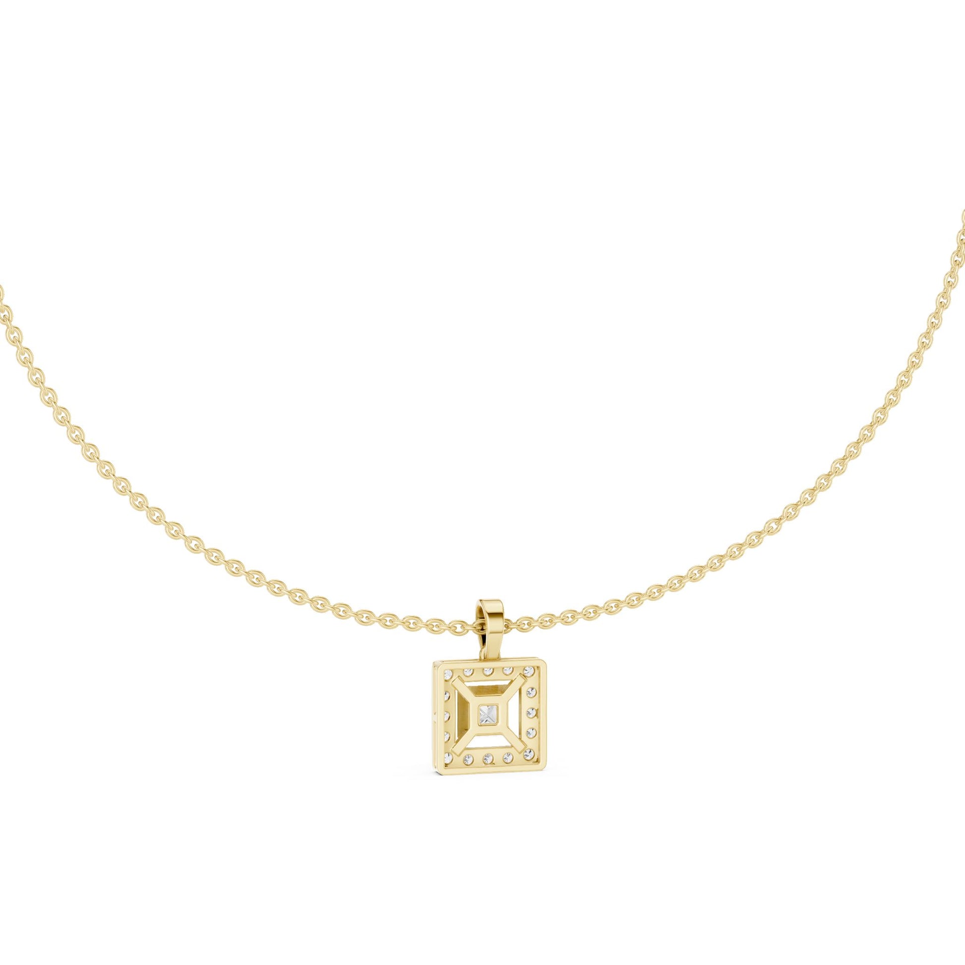 Princess Lab Grown Diamond Halo Pendant