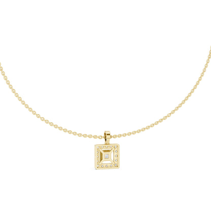 Princess Lab Grown Diamond Halo Pendant