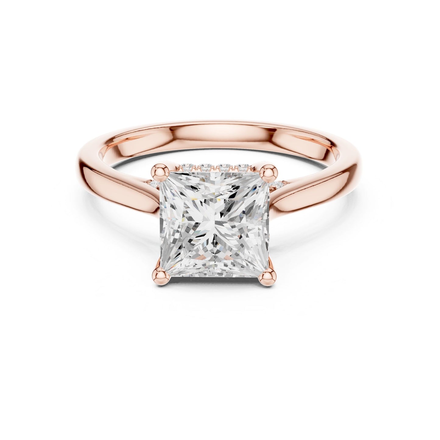 Princess Lab Grown Diamond Hidden Halo Engagement Ring