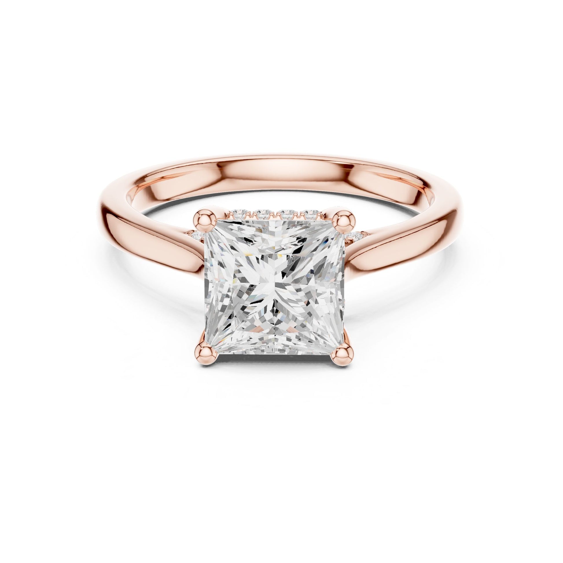 Princess Lab Grown Diamond Hidden Halo Engagement Ring