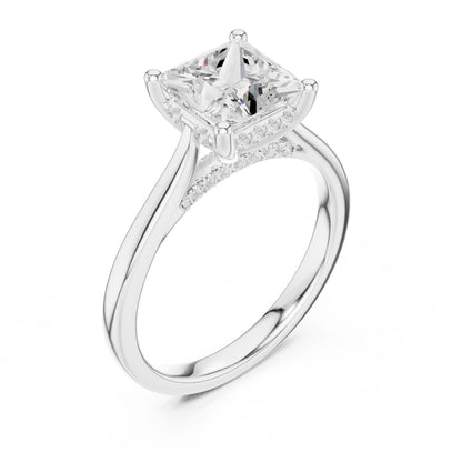 Princess Lab Grown Diamond Hidden Halo Engagement Ring