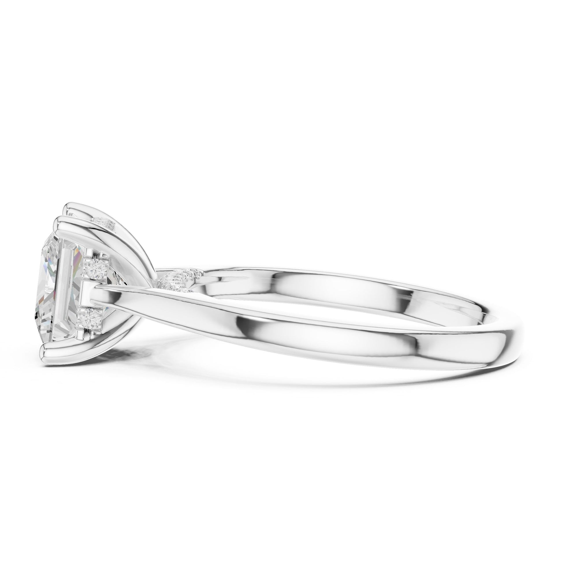 Princess Lab Grown Diamond Hidden Halo Engagement Ring