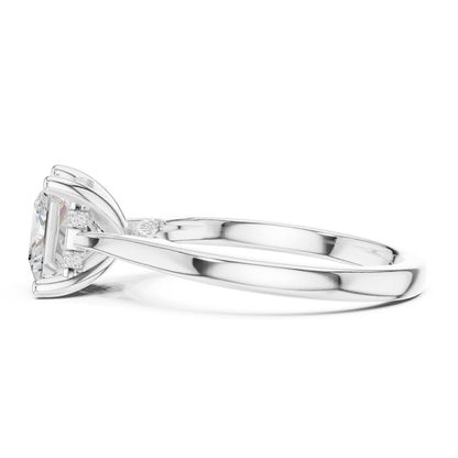 Princess Lab Grown Diamond Hidden Halo Engagement Ring