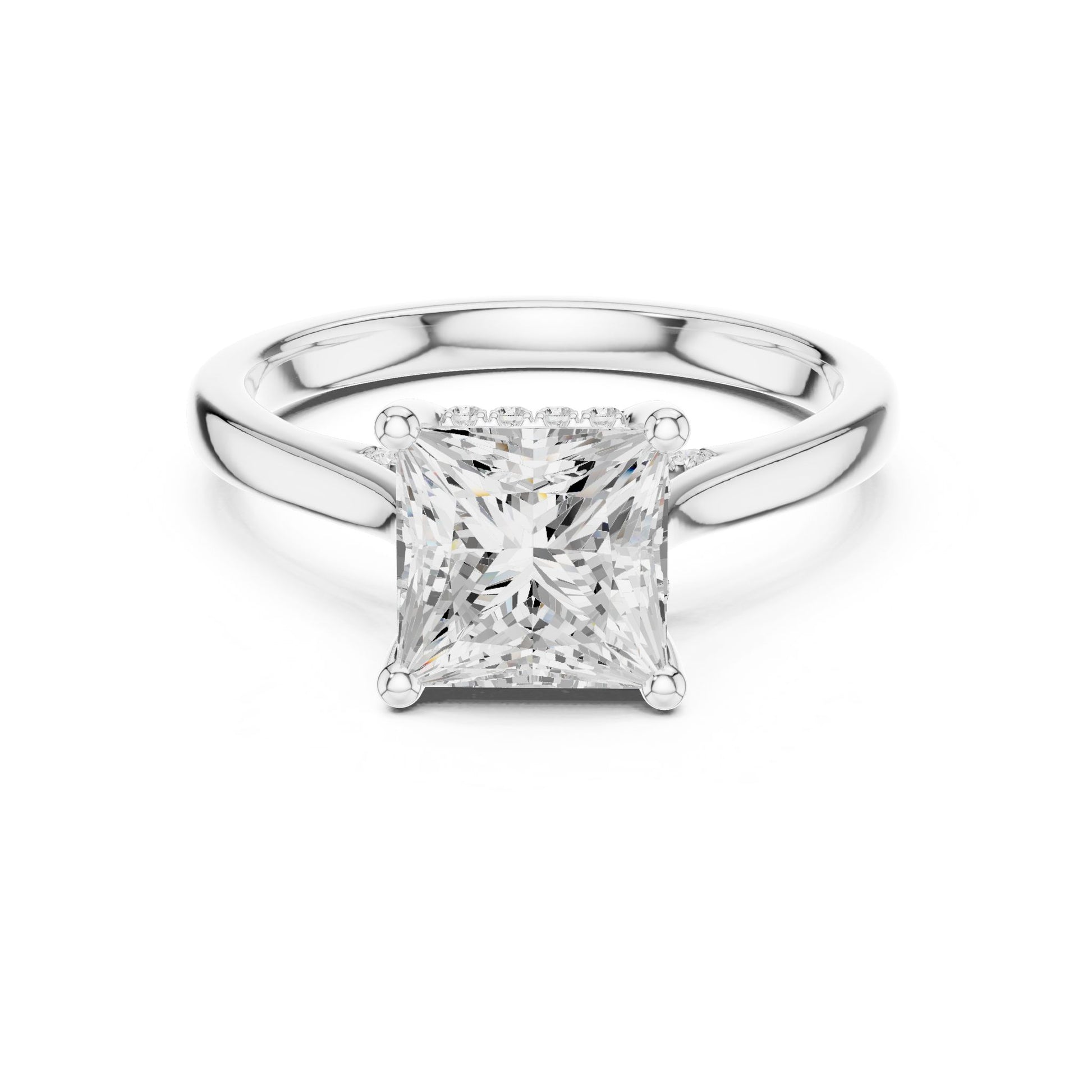 Princess Lab Grown Diamond Hidden Halo Engagement Ring
