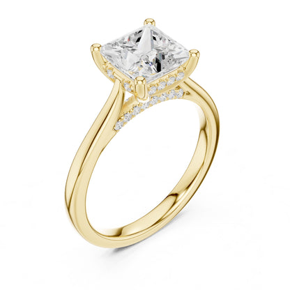 Princess Lab Grown Diamond Hidden Halo Engagement Ring