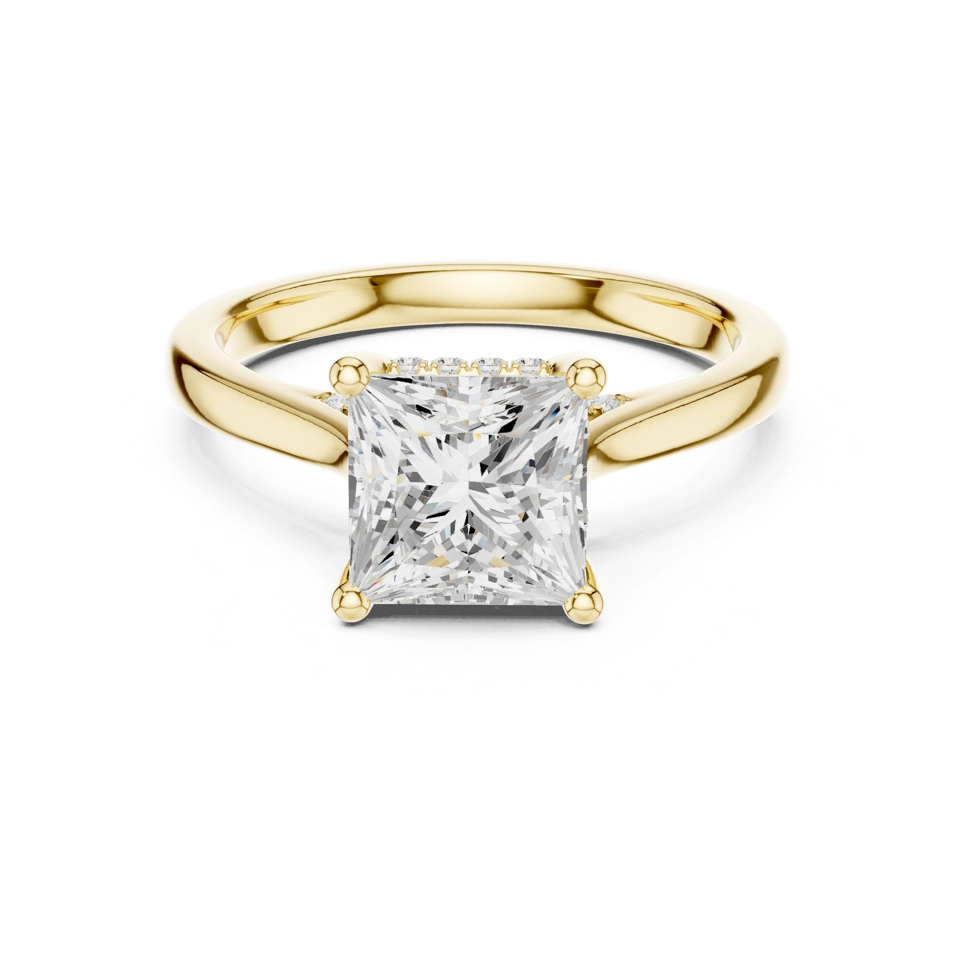 Princess Lab Grown Diamond Hidden Halo Engagement Ring
