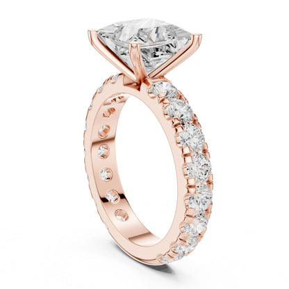 Princess Lab Grown Diamond Pave Engagement Ring
