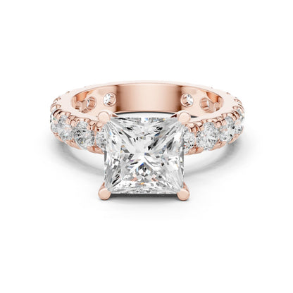 Princess Lab Grown Diamond Pave Engagement Ring