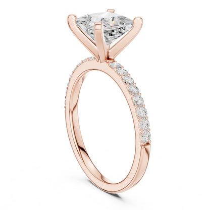 Princess Lab Grown Diamond Pave Engagement Ring