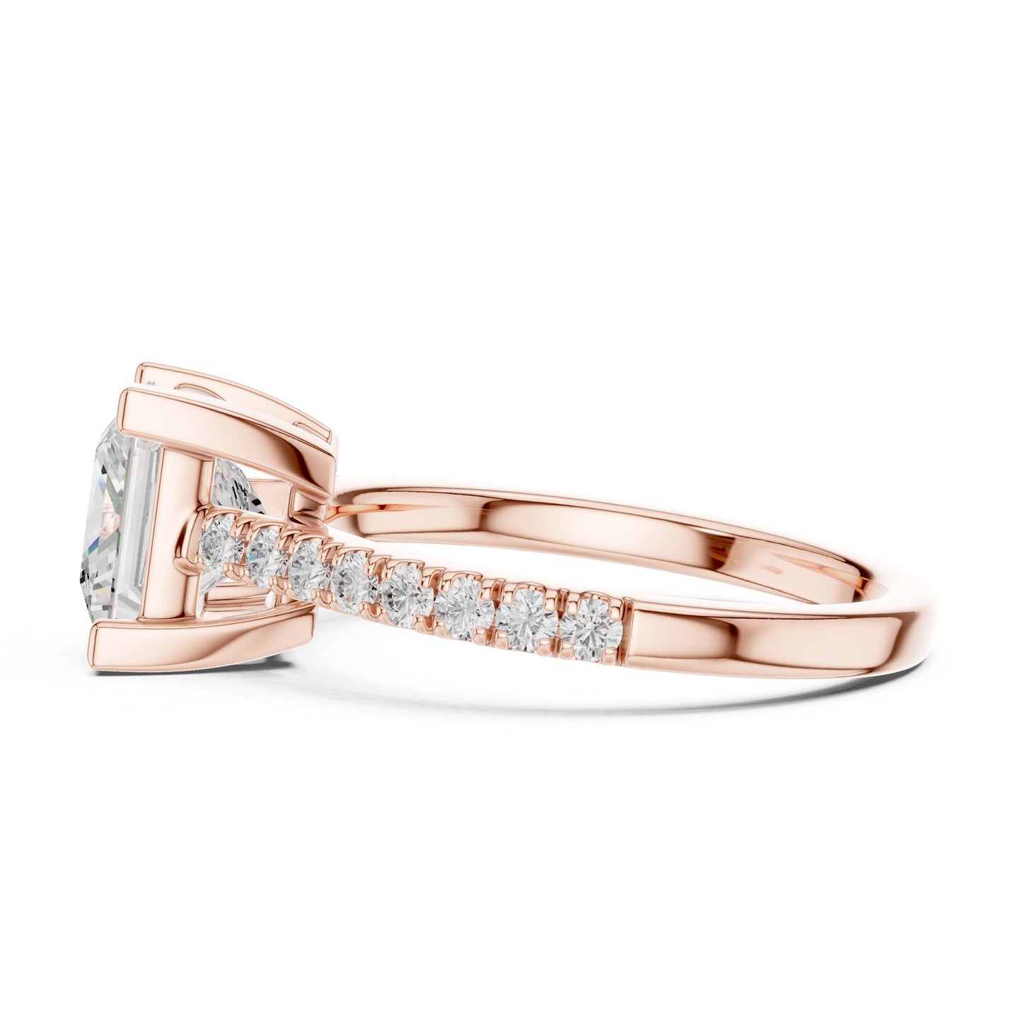 Princess Lab Grown Diamond Pave Engagement Ring