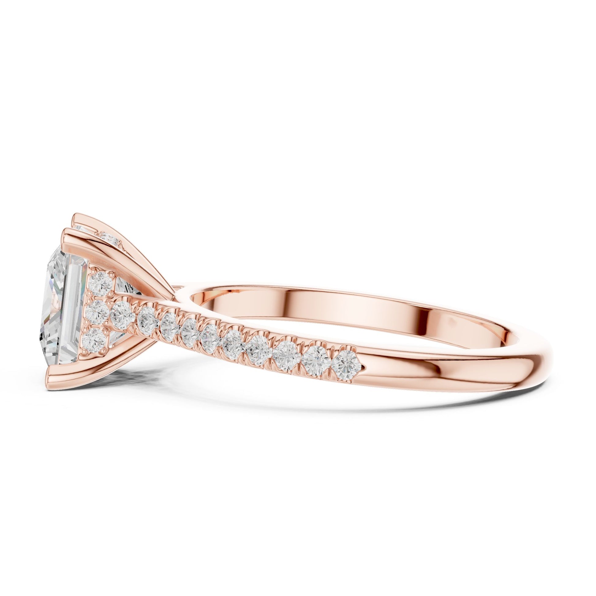 Princess Lab Grown Diamond Pave Engagement Ring