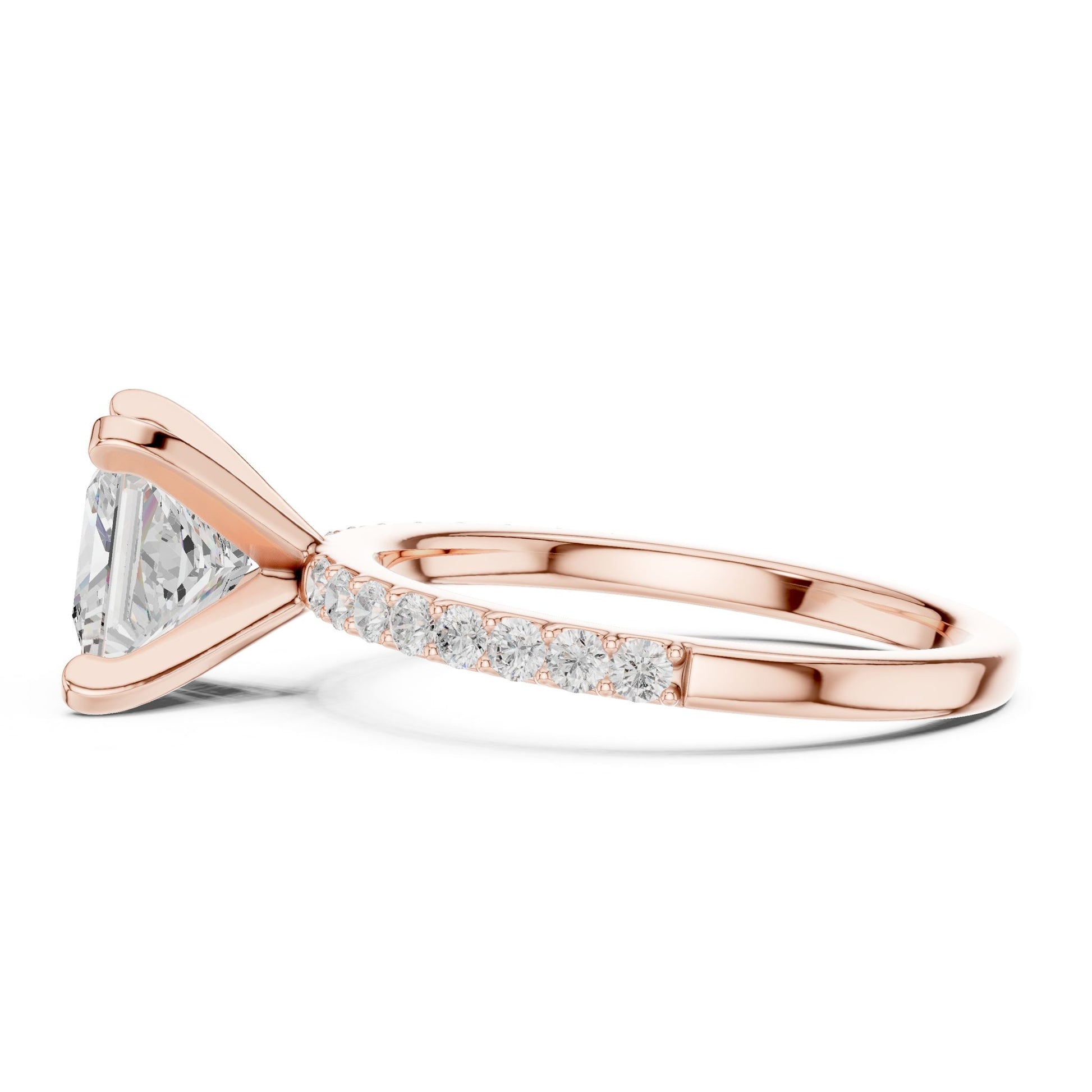 Princess Lab Grown Diamond Pave Engagement Ring